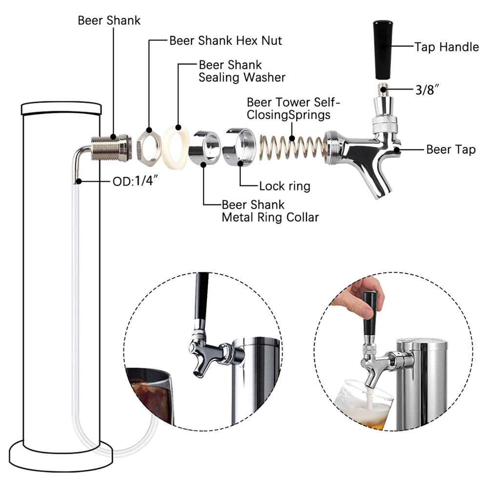 Draft Beer Faucet, Chrome Plat - Wine To Beer ulasan dan harga