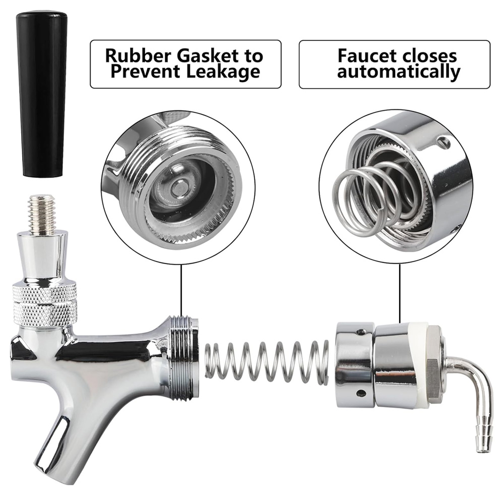 Draft Beer Faucet, Chrome Plat - Wine To Beer ulasan dan harga