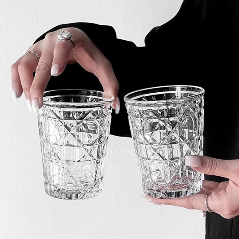 2pcs 310ml Vintage Diamond Pat - Wine In Beer Glass ulasan dan harga