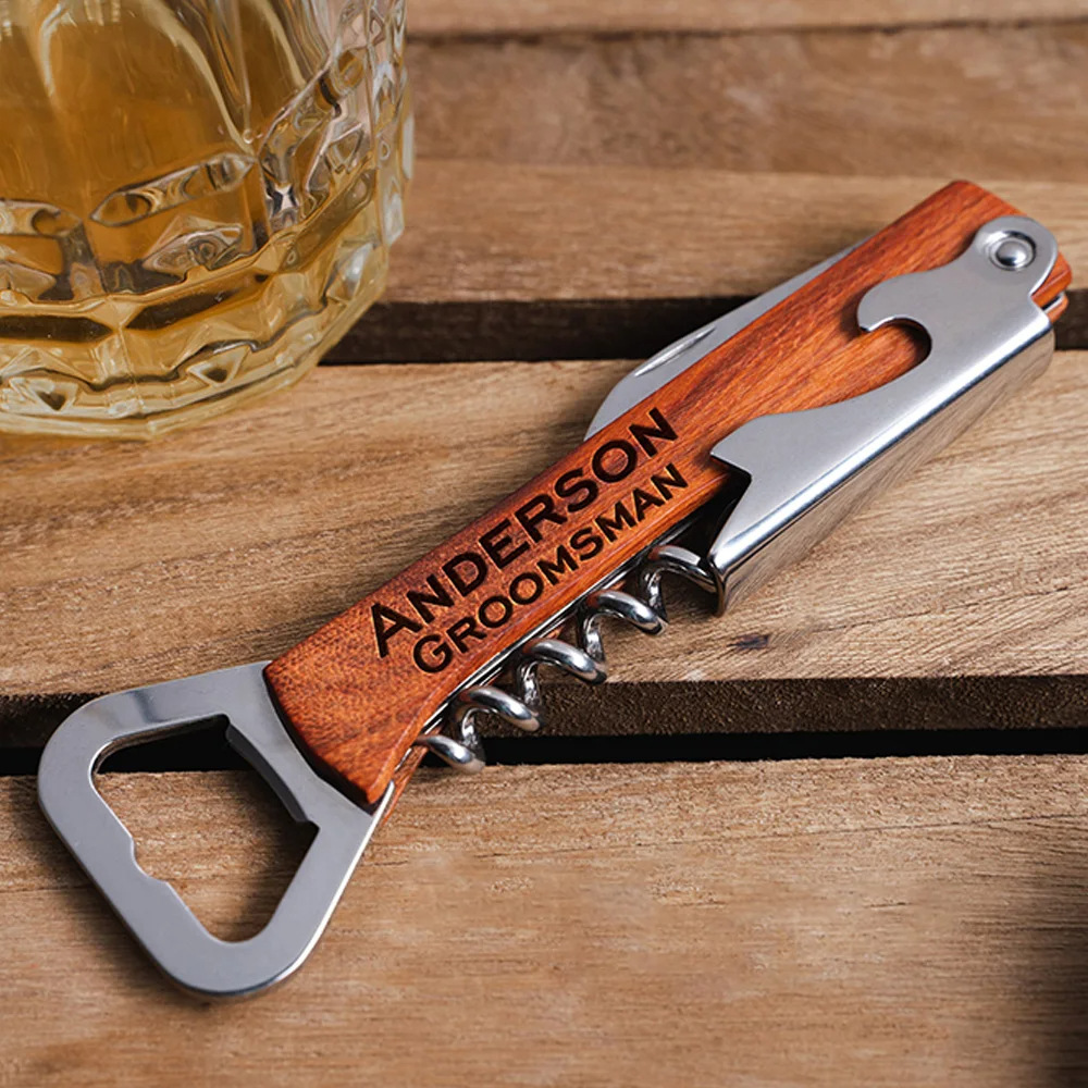 Personalised Logo Wood Handle  - Wine Beer Brand ulasan dan harga