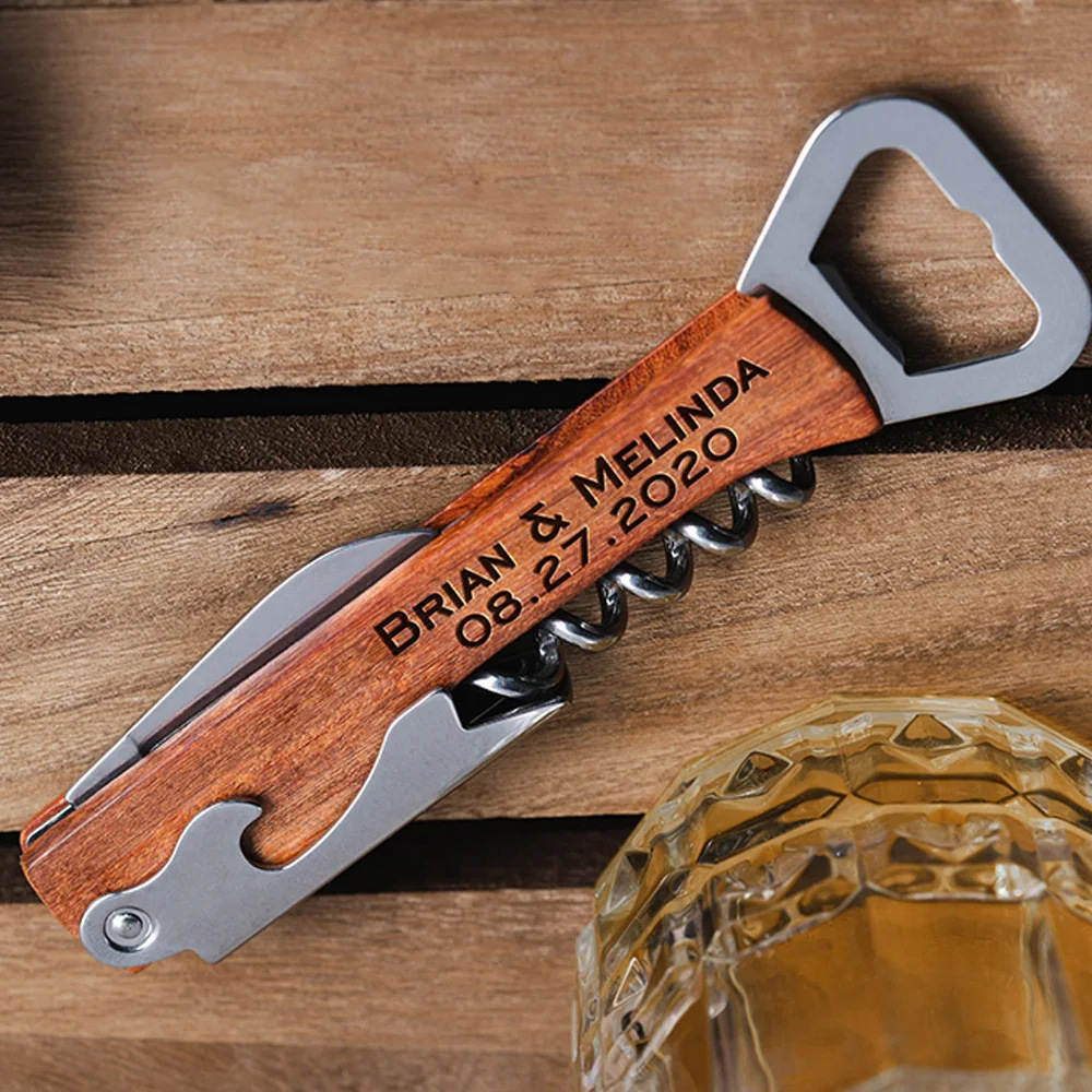 Personalised Logo Wood Handle  - Wine Beer Brand ulasan dan harga
