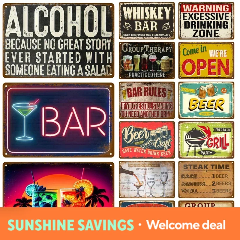 Metal Sign Whiskey Wine Alcoho - Wine Beer Brand ulasan dan harga