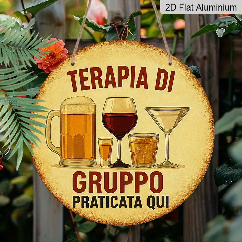 2D Flat, 1pc 7.87inch Round Al - Beer And Wine Quote ulasan dan harga
