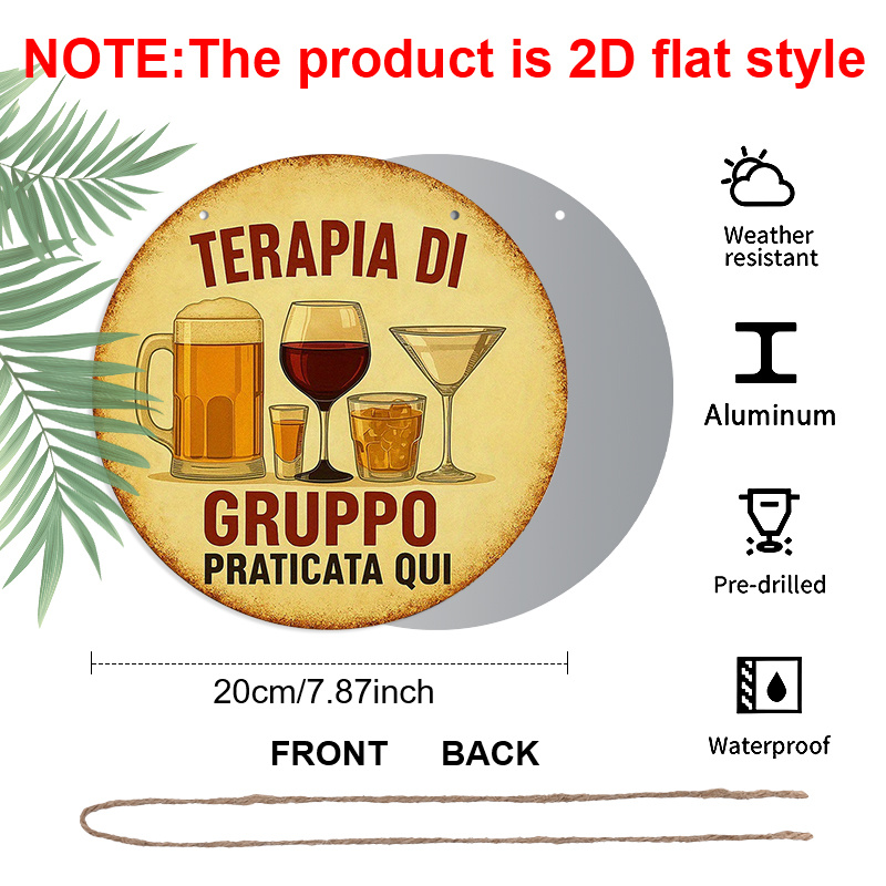 2D Flat, 1pc 7.87inch Round Al - Beer And Wine Quote ulasan dan harga