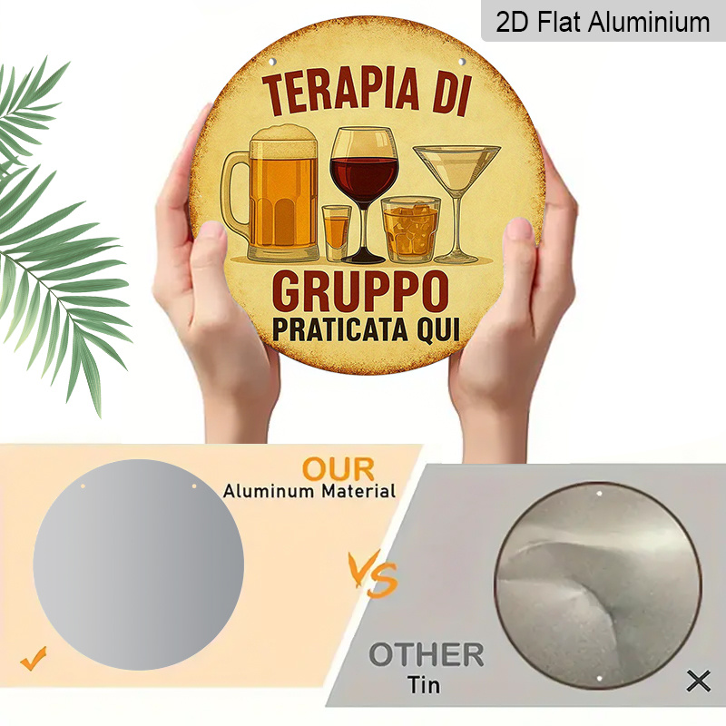 2D Flat, 1pc 7.87inch Round Al - Beer And Wine Quote ulasan dan harga