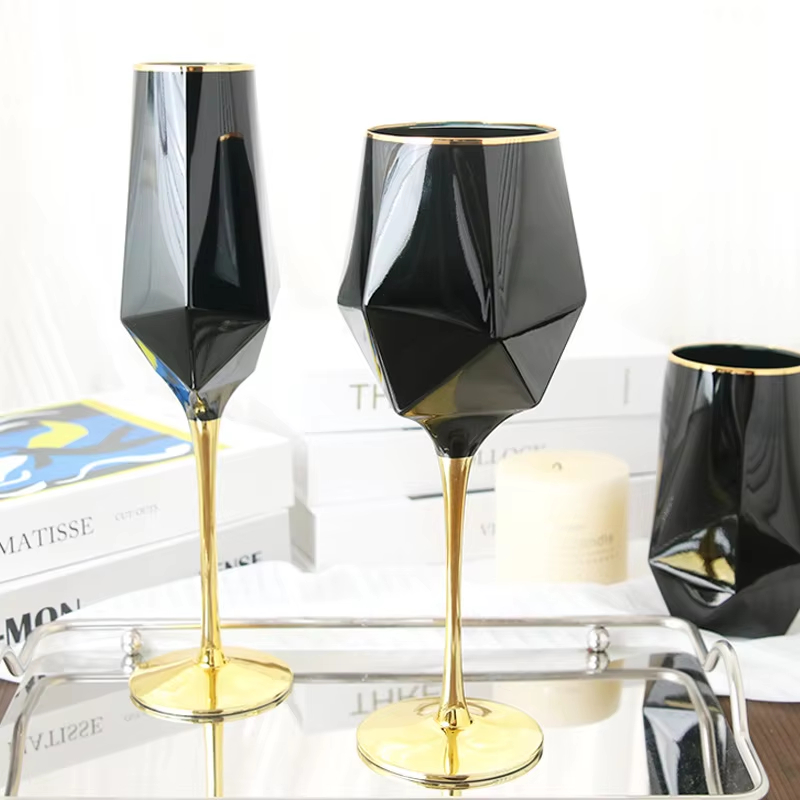 Pure Black Crystal Golden Edge - Wine Beer Champagne ulasan dan harga