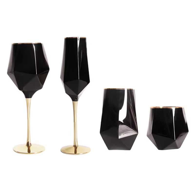 Pure Black Crystal Golden Edge - Wine Beer Champagne ulasan dan harga