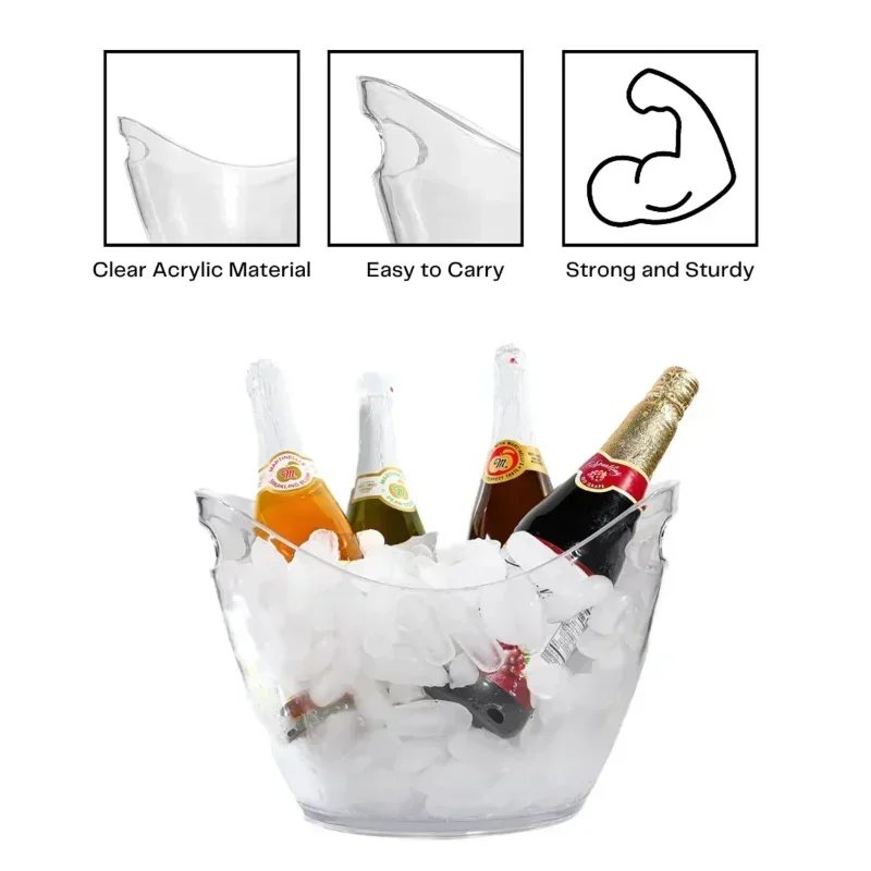 4/8L Ice Bucket Transparent Ic - Wine Beer Champagne ulasan dan harga